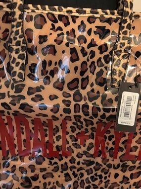 Kendall & Kylie Leopard-Print Glossy Tote in Tan, Brown & Black